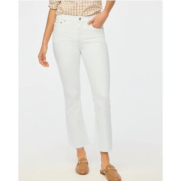 NWT J.Crew Flare Crop Signature Stretch Jean In White Size 31 - Picture 1 of 8